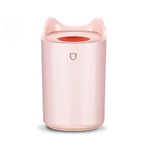2L Air Humidifier cool mist humidifier USB deep hydration fine spout multifunction desk humidifier ambient light for office silent operation(pink、white)
