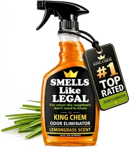 Legal Lemongrass Odor Eliminator Spray – Natural Air & Fabric Freshener, Neutralizes Smoke, Pet & Food Odors, Fabric-Safe, Non-Staining & Biodegradable, 16 oz