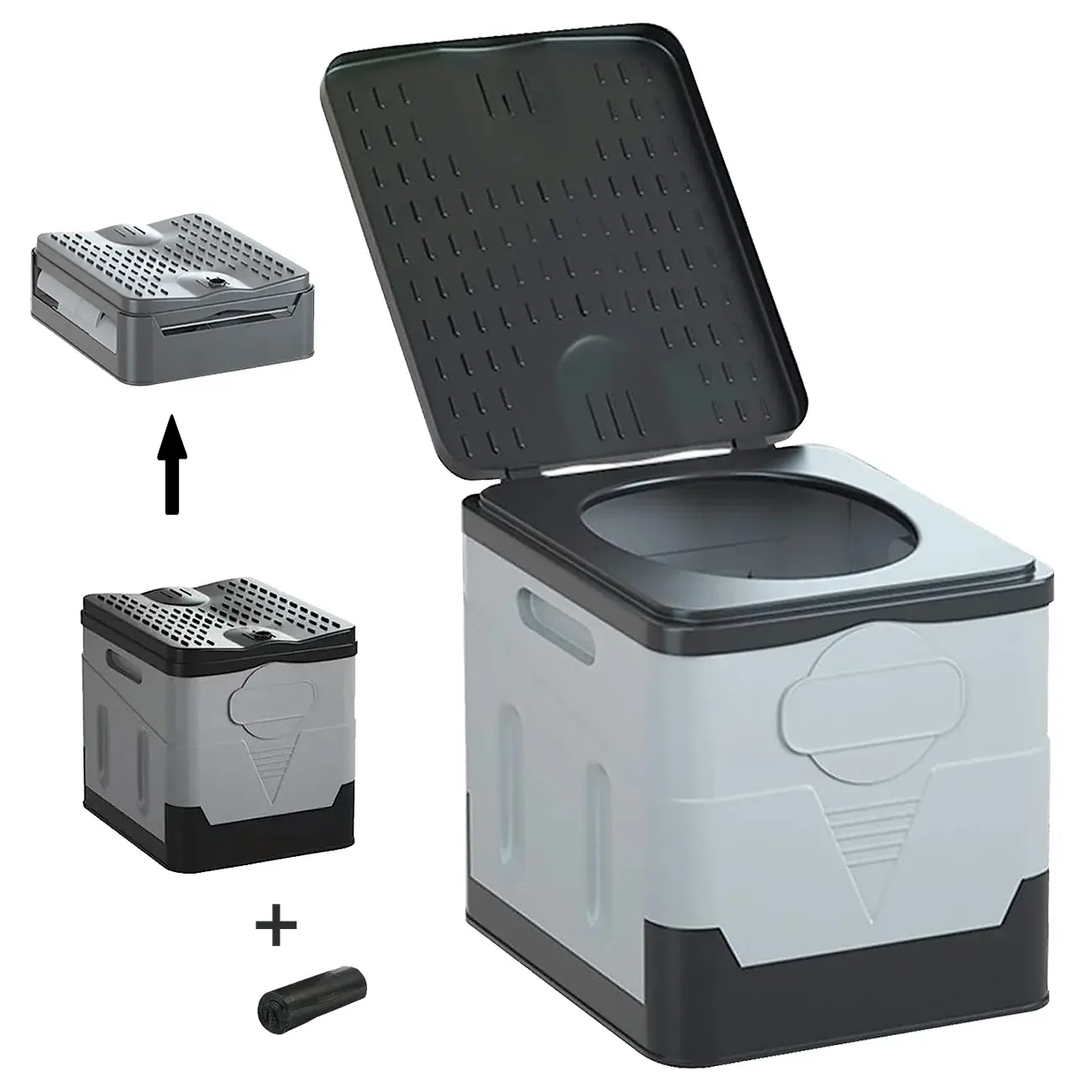 Portable Toilet for Camping, Outdoor Waterproof Travel Folding Toilet，Camping Potty for Home/Camping/Boat/Hiking/Long Trips/Beach Use Sissinoceros