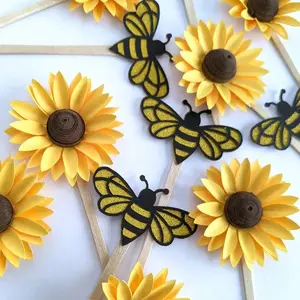 Bee & Sunflower Cupcake Toppers