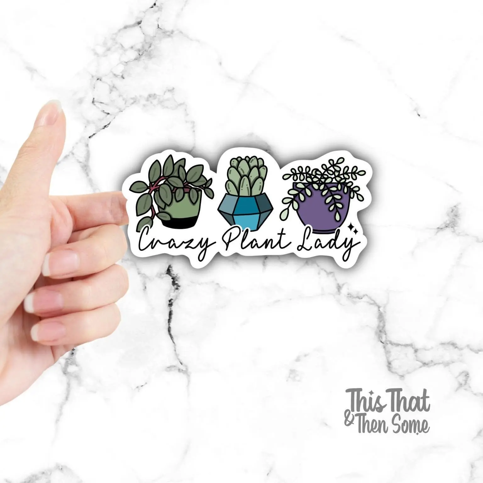 Crazy Plant Lady Sticker, Plant lover Decal, Cute Plant sticker, Sticker for Plant lovers