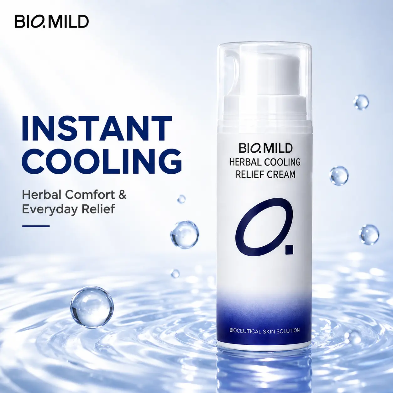 BIOMILD Herbal Cooling Relief Cream, Natural Herbal Cooling Body Cream, with Menthol, Borneol, Ginger Oil,Chondroitin&Soluble Collagen, Soothes Muscle Stiffness, Joint Discomfort & Post-Workout Fatigue, Fast Absorbing Non-Greasy Body Skin Care Cream