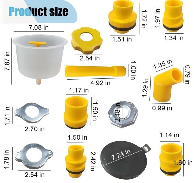 15PCS Universal Coolant Filling Funnel Kit | No-Spill Spill-Proof Radiator Bleeder Tool for Most Cars & Vehicles