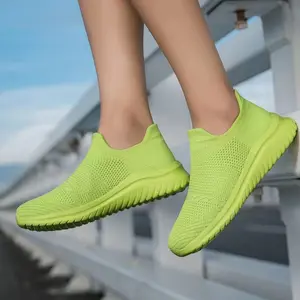 Unisex Fly Knit Sock Sneakers Breathable Soft Sole Lightweight Casual Shoes Training Athletic Runner Running Floral Studded