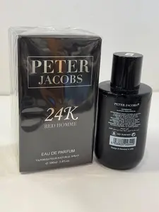 Peter Jacobs 24K RED Homme 3.4 oz Eau de Parfum for Men Regular Edition Sealed Box Liquid Fragrance with Cranberry & Saffron Notes