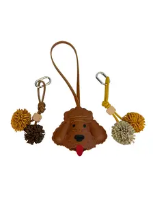 Cute Leather Puppy Bag Charm Set – 3pcs Bundle