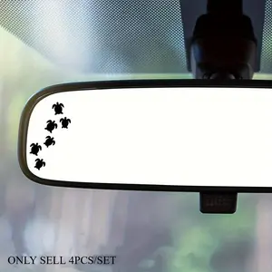 1SET  Fits commute car interior rearview mirrors, during morning rush traffic, this turtle line sticker eases commute dullness, letting ordinary cars show “yearn for ocean healing” attitude, a low-key cute-showing decal for daily trips