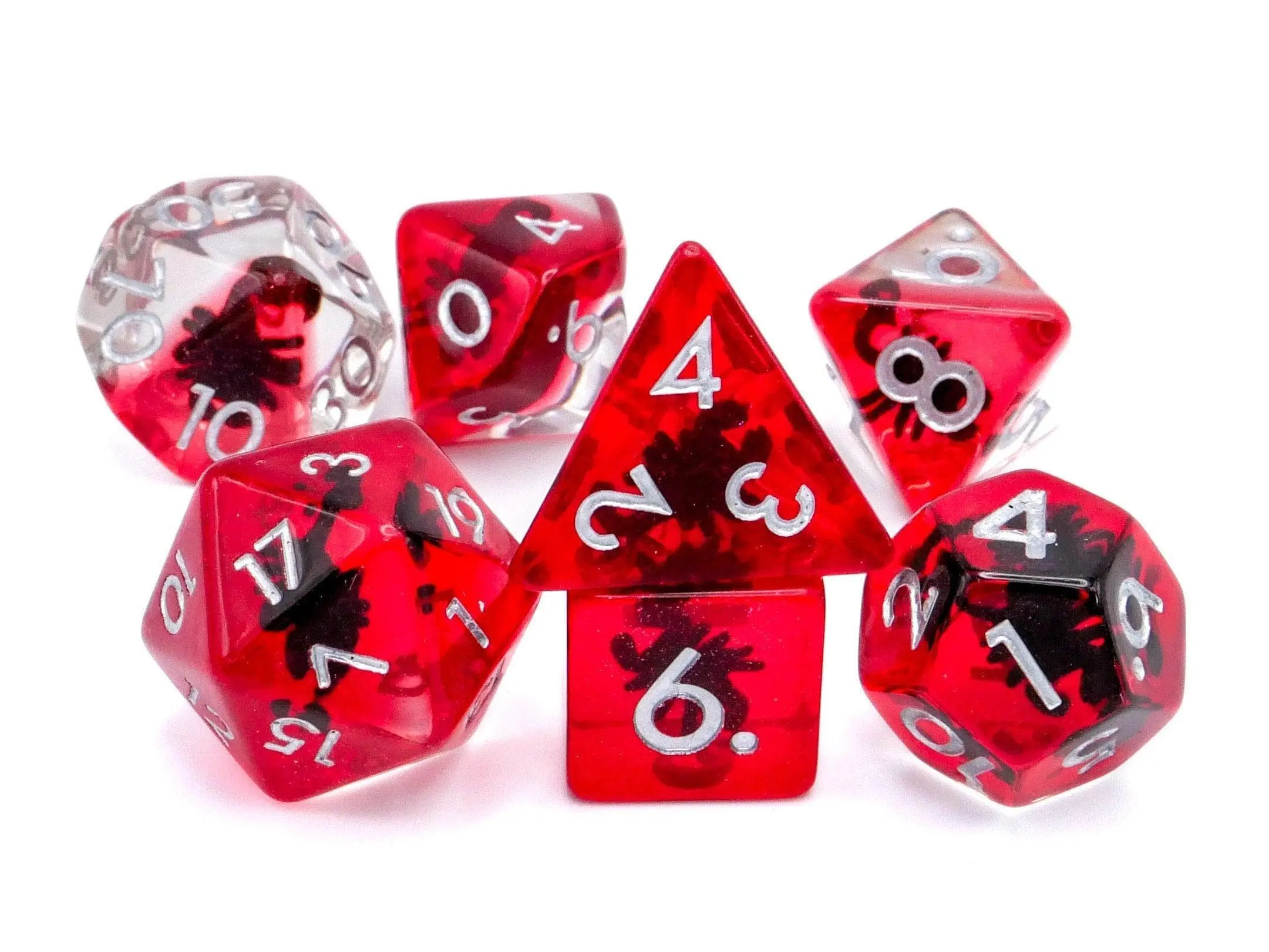 Scorpion Resin DnD Dice Set - 7-Piece Insect RPG Dice with Embedded Scorpions for Memorable Tabletop Gameplay