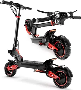 48V 18AH Long-range Electric Scooter for Adults 1600W Motor 50 KM/H Speed 45-50 KM Range Dual Brake System Shock Absorption Max Load 330 lbs Adjustable Handlebar 11" Pneumatic Off-Road Tire Folding E-Scooter