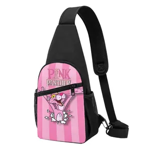 Pink Panther  Minimalist Crossbody Chest Pack - Transfer Print Front Panel, Internal Organizer, Quick-Draw Pocket for EDC Gear