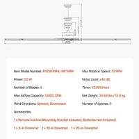 96 inch【8 Aluminum Blades】Black