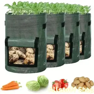 2026 NEW Potato Grow Bag, 7 Gallon Large Capacity Breathable Planter with Flap & Handle, Reusable Vegetables Garden Planting Bag, Gardening, Garden Accessories, Garden Supplies, Breathable Planting Container