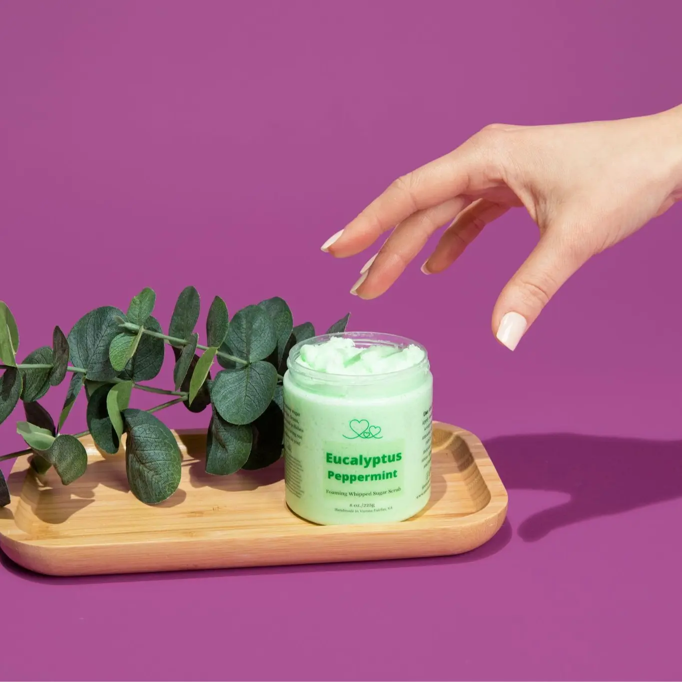 Custom Sugar Scrub Bar – 4 oz Body Scrub Scooped Live