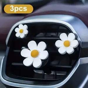 Daisy Flower Design Car Air Vent Clip, Car Air Freshener Clip, Car Perfume Clip, Car Diffuser, Car Interior Decoration Accessories for Women & Girls