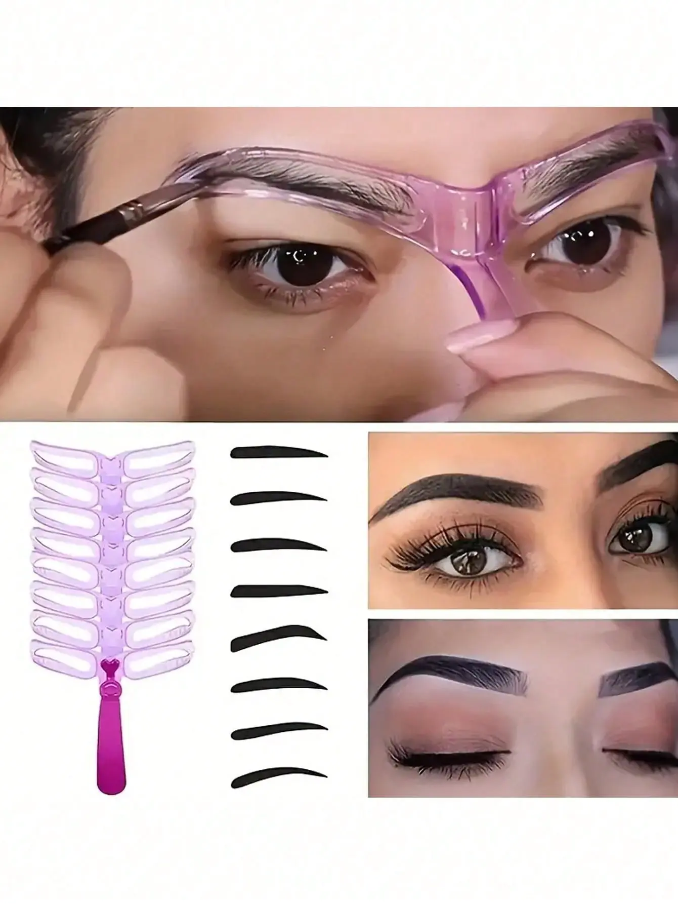 Reusable Eyebrow Shaping Stencil Kit 8 Different Eyebrow Styles Easy DIY Eyebrow Makeup Helper For Women