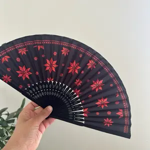Tatreez print hand fan