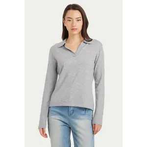 Lucie Cashmere Long Sleeve Polo