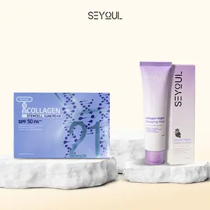 SEYOUL Ready Glow Go Combo With Collagen Wrapping Mask & T-Collagen Suncream SPF50+ PA+++ 2-Step Skincare Routine for Hydration & UV Defense K-Beauty Set