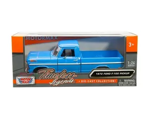 Motormax 1:24 1972 Ford F-100 Blue Diecast Model Car