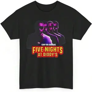 FUNNY FIVE NIGHTS AT DIDDY'S HOUSE TEE, MEME SHIRT, GIFT FOR GAMER, Meme Shirt, Meme Merch, Meme Quote, Unisex Cotton Crewneck, Y2k, Unisex Meme Cringe Funny Shirt, Gift, Menswear Womenwear Streetwear Cotton Comfort