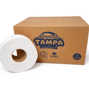 Tampa Jumbo Roll Toilet Paper 2 Ply 1000 Sheets 12 Rolls Bulk Pack for Home Office Use High-Quality Absorbent