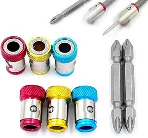 [New Deal]- 6 Pieces Magnetic Screw Ring With 2 Pieces Ph2 Screwdriver Bit Set,Magnetizer Screw Removable For 1/4 Inch/6.35mm Hex Screwdriver and Power Bits (MIX)