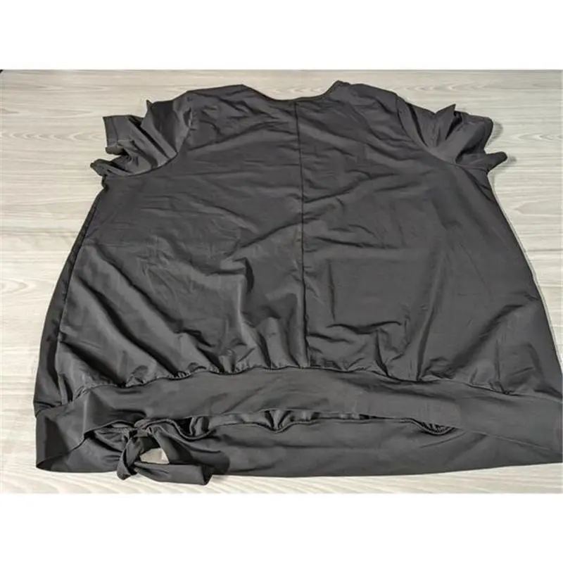 Torrid Crop Top Shirt Plus Size 2 2X 18 20 Black Short Sleeve Tie Waist Stretch