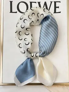 Women Luxury Polka Dot Silk Square Scarf, Hijab Hair Bands, Neckerchief, Satin Shawl, Ribbon Headband, Fashion Wraps, Bandana, All Seasons Use