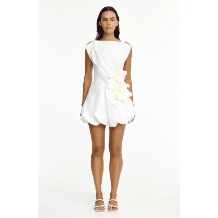 Acler Falldon Mini Dress in Ivory