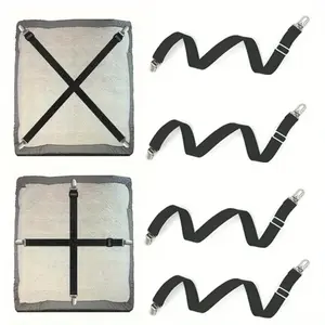 4 Piece Adjustable Bed Sheet Clip,Safe and Easy to Grip,Suitable for Mattresses,Sofas and Sofa Covers,Durable Polyester Material with Elastic Bands