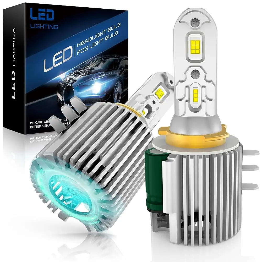 H15 LED Headlight Bulbs, 6000K 80W 8000LM 600% Brighter White, High Beam LED Headlight Bulbs, DRL Replacement for HID Bulbs (2X)