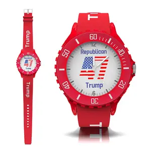 Donald Trump 2024 U.S.Election Souvenir Watch, Fashion Wrist Watch with Silicone Strap for Women & Men