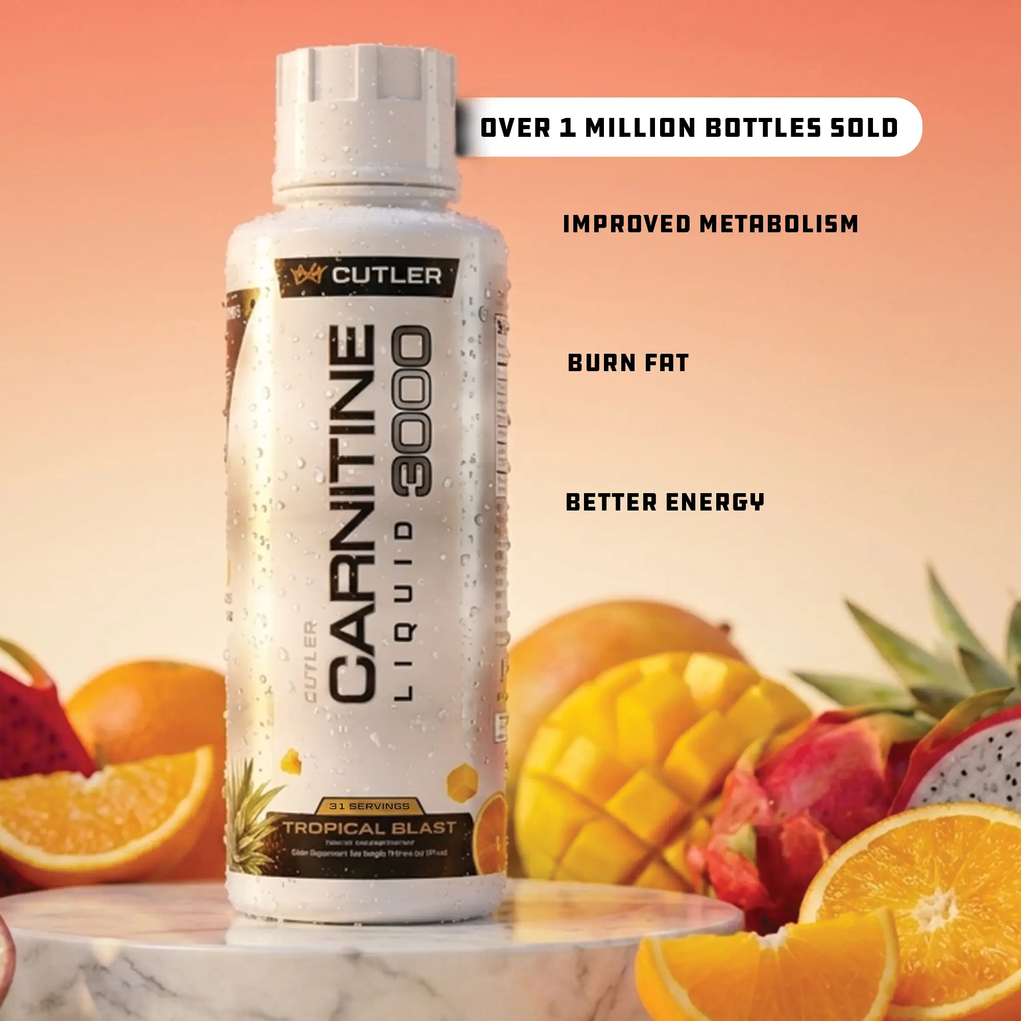 Cutler Nutrition Liquid Carnitine 3000 for Energy and Recovery Support Dietary Fitness Supplement Edible Healthcare Vitamin