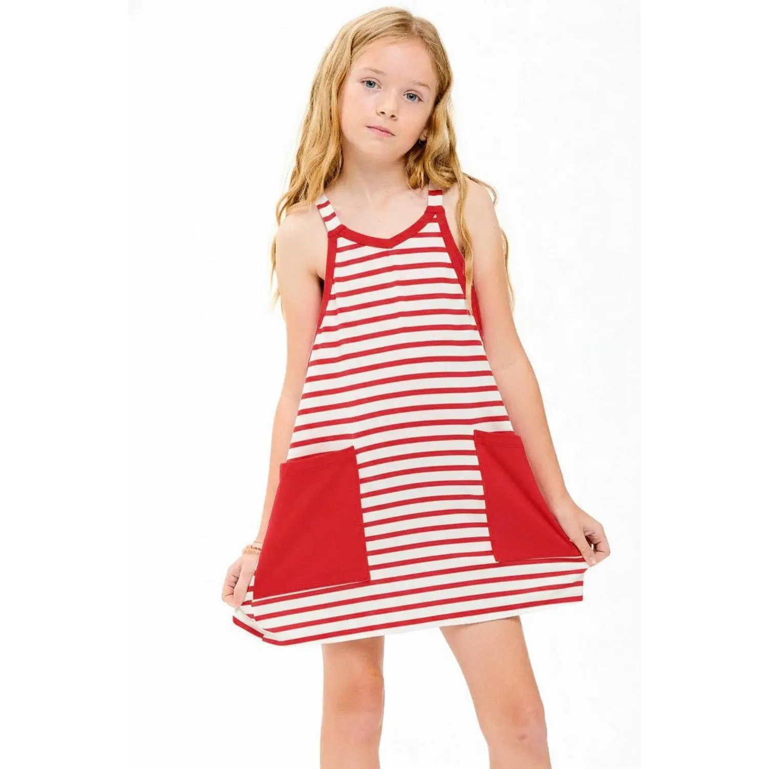 Tween Red Stripe Romper