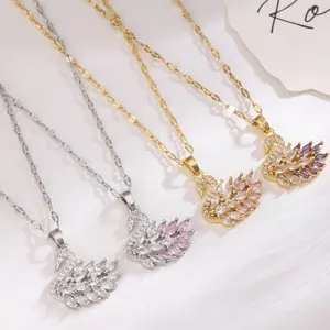 Diamond necklace, swan necklace, gold and silver necklace, women's necklace, women's jewelry, Valentine's Day gift