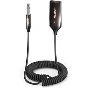 3.5mm Bluetooth Receiver for Car USB 2.0 to 3.5mm Jack Kit with Built-in Microphone Aux Input for Hands-Free Calls Compatible with Car Speaker and Home Audio