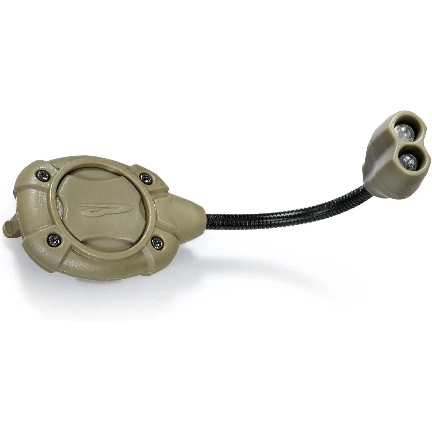 Olive Drab Switch MPLS Hardhat Light - 10-Lumen Ultrabright Dual LEDs, Water Resistant, Daylight Compatible, 36-Hour Runtime, MOLLE/PALS Compatible, Versatile Above-the-Rail Universal Mount, Helmet Side Mount, Flexi-Neck, Arcs for Military Work