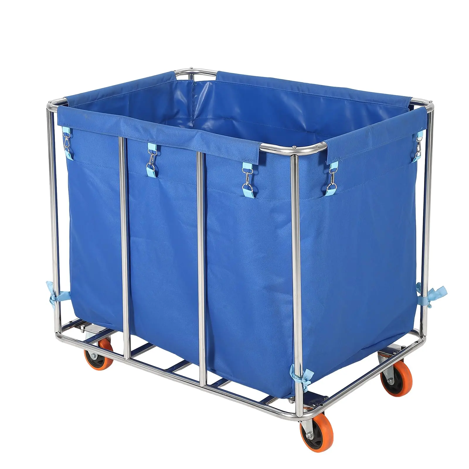 Garvee 400L Wheeled Laundry Basket - Durable Steel Frame, Waterproof Oxford Bag, Silent Lockable Wheels Commercial Laundry Cart, Removable Memory Bag, Ideal for Nursing, Beauty Salons Use