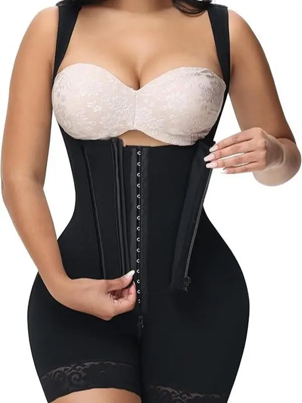 Faja for Women Postpartum Body Shaper, Open Bust Highwaist Girdle with Butt Lifter & Adjustable Straps for a Secure Fit in Elastic Fabric, Tummy Tuck Shapewear, Seamless, Soft, Shapewear Bodysuit, Everyday, Boyshorts, Wedding, Waist Training, High Waist,,