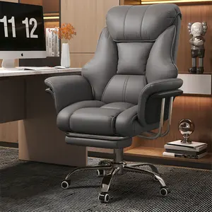【Spring Glow Up】Big and Tall Office Chair 550 lbs Extra Wide Leather Executive Chair with Retractable Footrest, Heavy-Duty Ergonomic Chair, Adjustable Height Computer Gaming Chairs