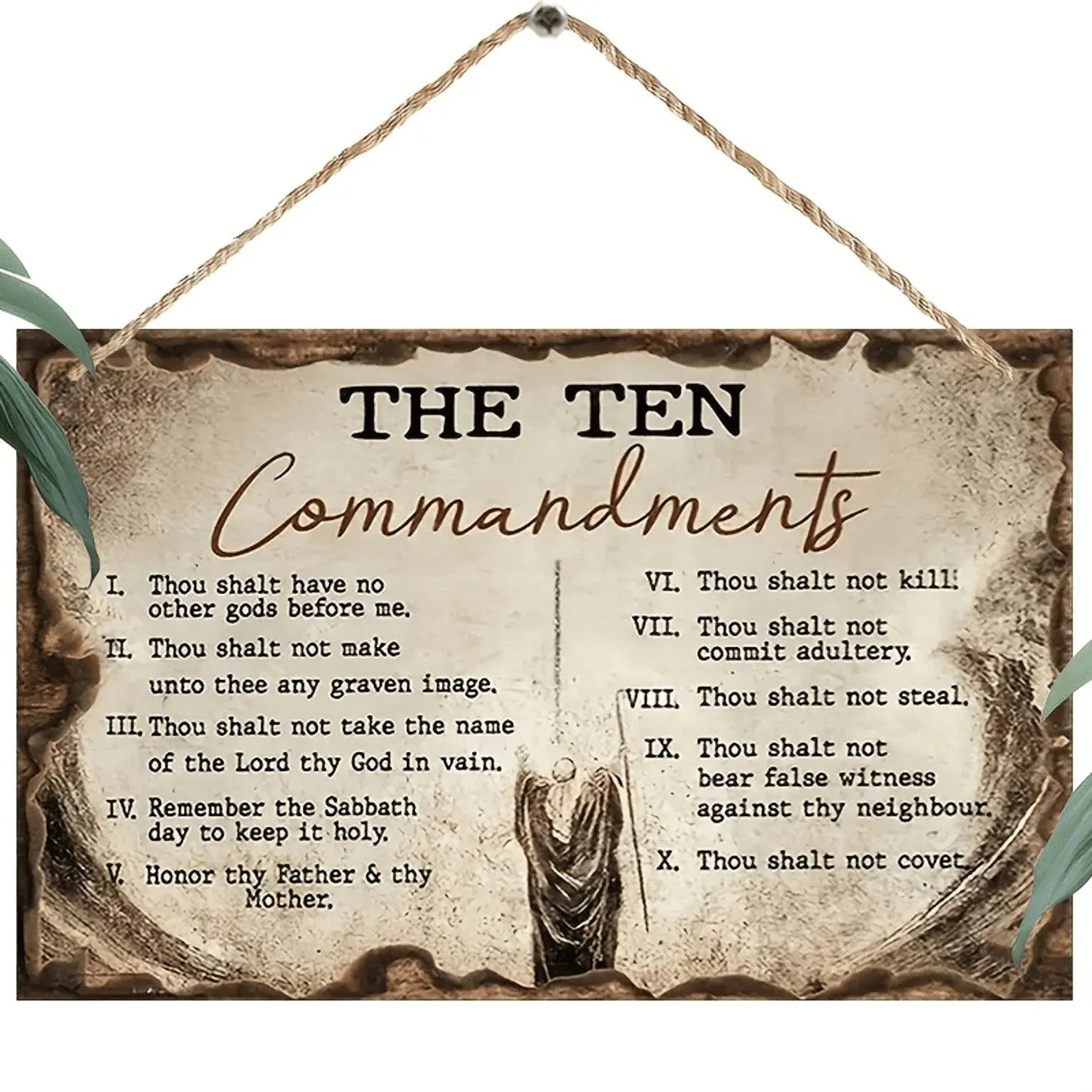 Religious Inspirational Wooden Hanging Sign, Suitable for Home Room Decoration, Office Decoration, Porch Wall Decoration, Garden Entrance and Exit Holiday Hanging Sign