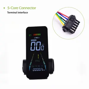 [UART 2 protocol only] 1-piece F4 sm5PIN premium wired electric bicycle computer LCD display with NFC unlocking and Type-C charging port for mobile phone charging. Suitable for all kinds of electric bicycles, Mountain E Bike