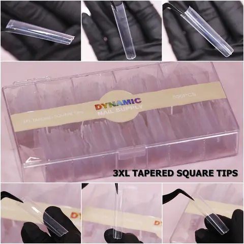 3XL Tapered Square Tips (New 2024) - XXXL - 11 sizes - 550 tips - Clear