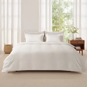 VEVOR King 100% Cotton 3-Piece Bedroom Bedding Set, 104x90in Machine Washable Duvet Cover, 2x20x36in Washable Pillow Shams, Soft Breathable, Double Zipper Closure, for Home Use, White