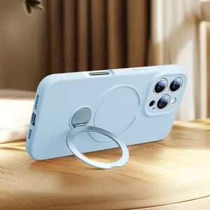 New Luxury Magnetic Shockproof Protective Stand Case for iPhone 12/13/14/15/16 Pro Max, 360° Rotating Stand with Camera Lens Protection and Wireless Charging Soft Case Accessories