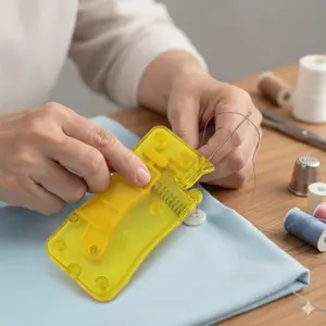 Portable Spring Threader: Slip-Resistant DIY Sewing Aid, Needle & Thread Guide for Crafts, Vision-Assisted Hand Tool, Durable Sewing Machine Accessory, Multipurpose Stitching Kit for Home & Garment Making.