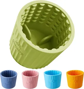 Lick Bowl,    Licking Mat Freezer  Dispenser, Non-Slip Anti-  Slow Feeder Lick Bowl for Small Medium & Large Breed Dogs, (Green,S)