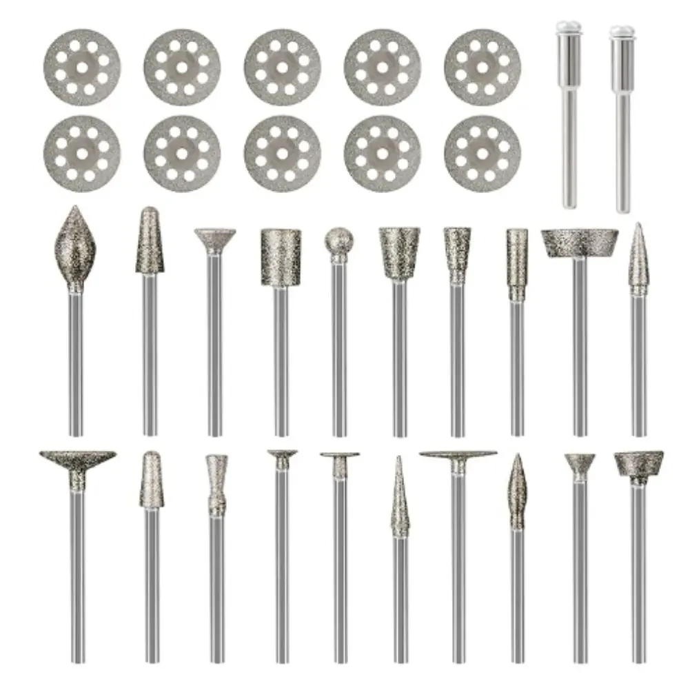 20Pcs/Set Stone Carving Diamond Burr Bits Compatible with Dremel,Polishing Rotary Tools Kits Accessories for Carving,Engraving,Grinding,Stone,Rocks,Jewelry,Jewelry,Ceramics,Halloween Christmas Party Gifts,Hand Tools Kits