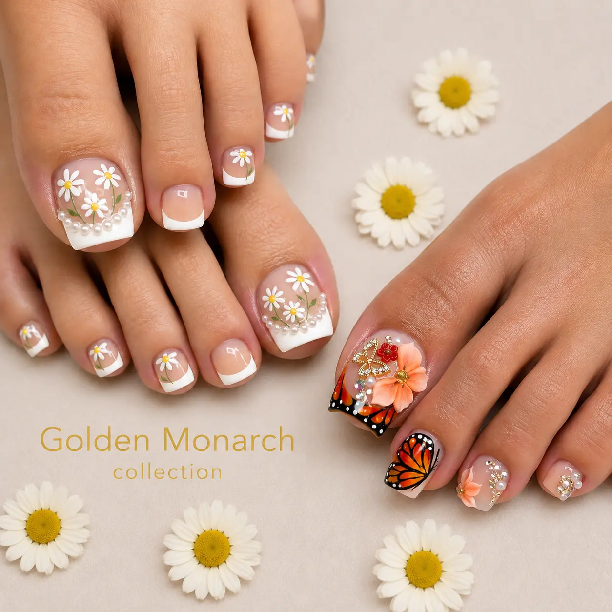 NAILCOUTURE Handcrafted Press-On Toes | Reusable, Durable Wear, Salon-Quality & Glossy Finish
