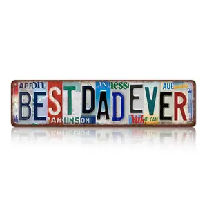 4x16 Inch Aluminium 2D Flat License Plate, Colorful Retro Long Metal Sign, Vintage Father's Day Dad Gift, Home Wall Decor Plaque